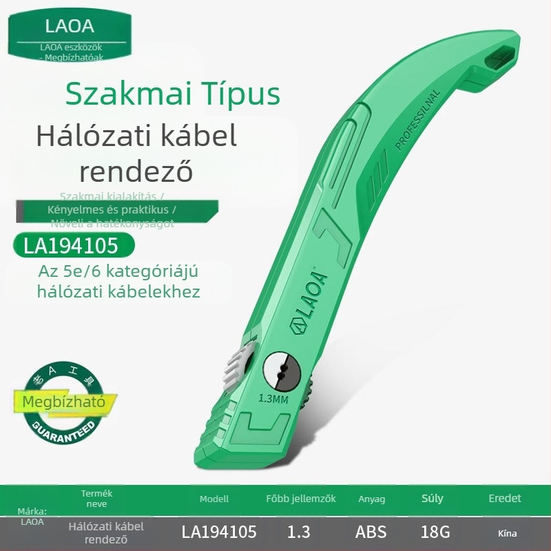 Old a Cat5e/Cat6 kábelrendező hálózati és szerverkábelekhez, Modell LA194105