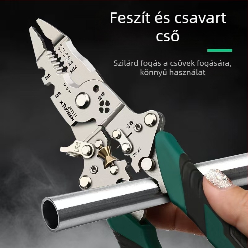 18–in–1 multifunkcionális elektromos vezeték-szabadító fogó, elektroműszerészeknek, vezetékek vágása és szigetelés eltávolítása