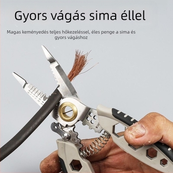 Villanyszerelőknek szánt vezeték-szigetelés eltávolító fogó — Senssheng, anyag: króm-vanádium ötvözet acél, súly: 150 g, funkció: vezetékek szigetelésének eltávolítása, jellemzők: szabványos