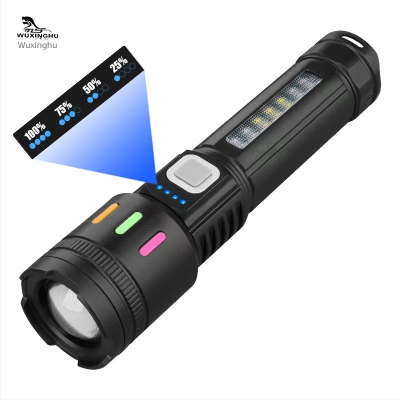 Kültéri LED elemlámpa, 10W, 800 mAh akkumulátor, 360° forgás, optikai zoom