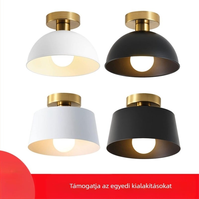 LED mennyezeti lámpa, vasból készült test és árnyékoló; folyosók és konyhák számára; 5–10 m²-es fényhatókörzet; CRI 80–90