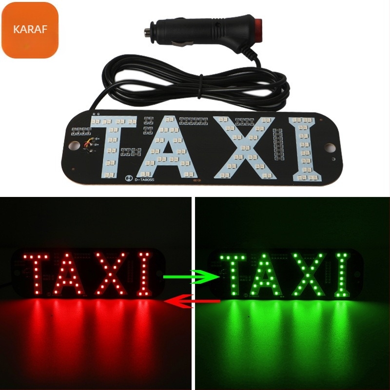 Taxi LED díszítés gyújtókapcsolóval, kétszínű piros/zöld, TAXI CARDS modell, 12V, 5W, 0.42A, PCB anyag