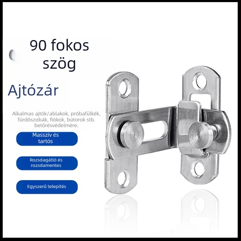 Rozsdamentes acél ajtózár, polírozott felület, modell SKU06211, modern minimalist dizájn, magáncímke elérhető