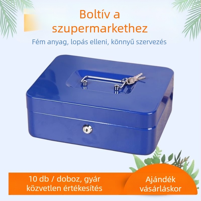 Fém bevásárlókassza doboz zárható – Yongfa, modell F0268, súly 1,5 kg