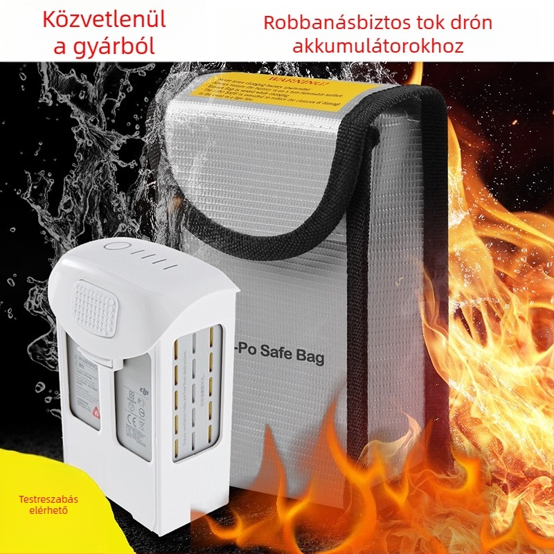 DJI Phantom 2/3/4 drón akkumulátor tároló táska – robbanásbiztos, lángálló Li-ion akkumulátorvédő tasak, biztonságos töltéshez