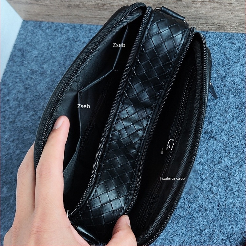 Férfiaknak szóló PU bőr crossbody táska, egyszínű mintázat, bélés poliészter-pamut