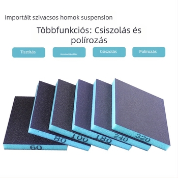 RUITOOL Szivacsos csiszoló blokk, kétoldalas fémhez és fához, alumínium + szivacs, polírozás, testreszabható feldolgozás