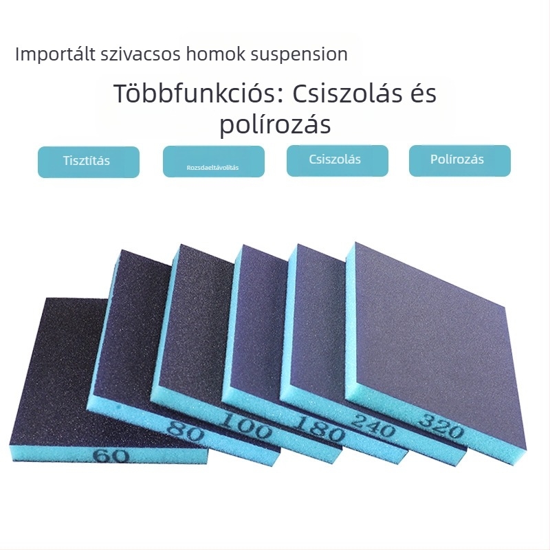 RUITOOL Szivacsos csiszoló blokk, kétoldalas fémhez és fához, alumínium + szivacs, polírozás, testreszabható feldolgozás