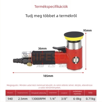 Sea Flying Shark excentrikus pneumatikus csiszoló készülék csiszoláshoz, polírozáshoz és autóviaszhoz