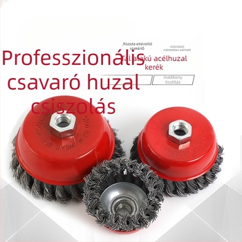 Cup brush csavart huzal kerék, lemez típusú acélhuzal kerék, csavart huzal