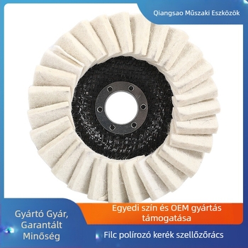 Filc polírozó korong szögcsiszolóhoz, fém és rozsdamentes acél polírozásához