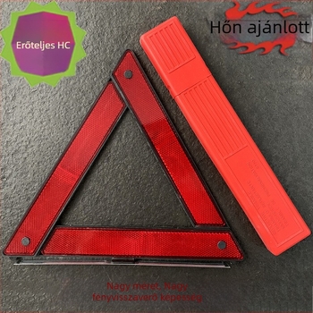 ABS műanyag háromszög reflexiós figyelmeztető jel autóhoz tripod, 12V tápegység
