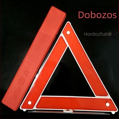ABS műanyag háromszög reflexiós figyelmeztető jel autóhoz tripod, 12V tápegység