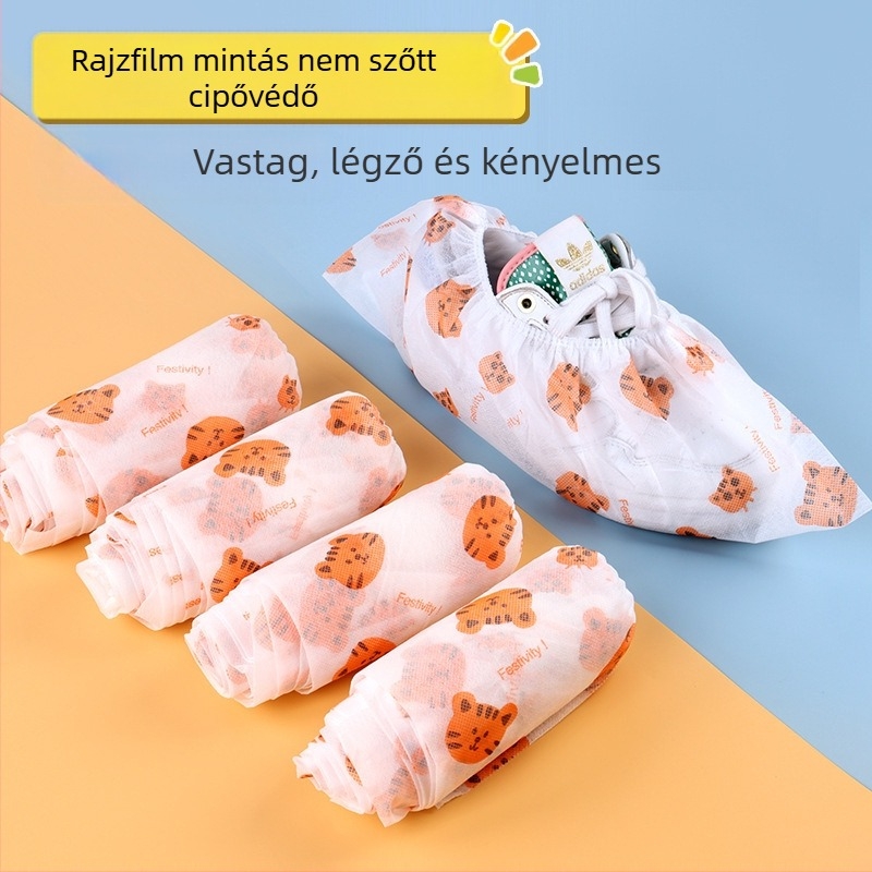 Egyszer használatos nyomtatott nem szövött cipővédő beltéri használatra (felnőttek, porvédelmi, 50/100-os csomag)