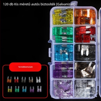 Qian Qi autó biztosíték készlet mini, kicsi és közepes méretű biztosítékokkal autókhoz és cigarettagyújtó áramkörökhöz