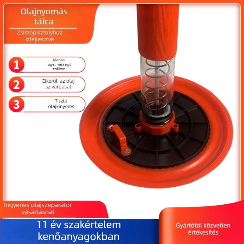 Zsírpisztoly tartozékok: olajszívó lemez, szívó sapka, nyomólemez (kézi működés)