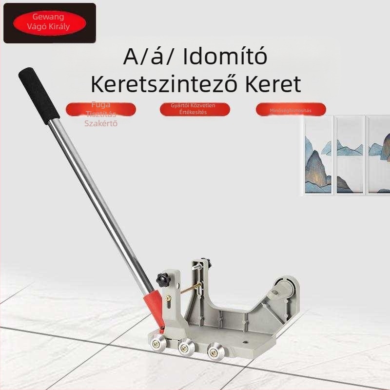 Elektronikus csempehézag-tisztító eszköz alumínium tartóval, amely a szögcsiszoló átalakításával kézi, automatikus hézag-tisztítást tesz lehetővé