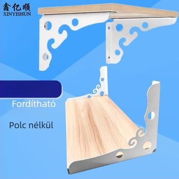 Fali háromszög alakú fém polctartó, modell 001, galvanizált lemez, modern minimalista stílus, festett