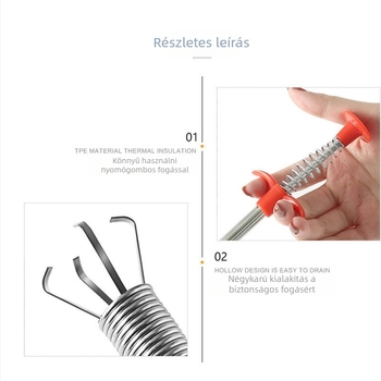 WC-csatorna tisztító bot négykarú fejjel, acéldrótból, Yirunya márka, 250 darabos csomag (Márka: Yirunya; Anyag: acéldrót; Csomagolás: 250)