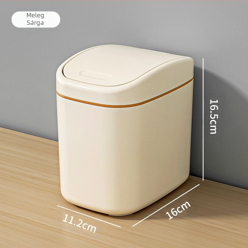 Íróasztali papírtartó kosár fedéllel, műanyag, hengeres alakú, kapacitás alatt 4 L