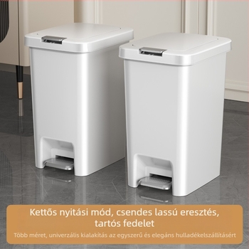 Kuka fedéllel, lábpedállal nyitható, hosszú hengeralakú, műanyag, 10 L