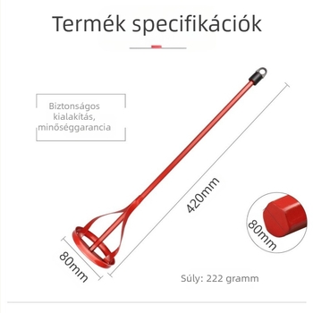 Hexagonális markolatú cementkeverő rúd fej – acél felépítés, cement, vakolat és festék keverésére; Newone.