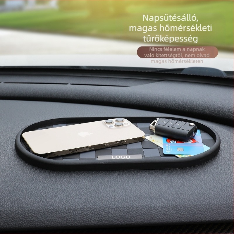 Autó műszerfal- és középkonzol-csúszásmentes védőmatra, PVC, hőálló, mosható, logóval nyomtatva