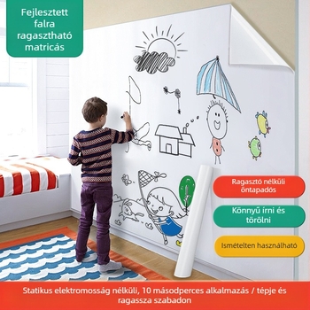 Kétoldalas fehér falitábla elválasztható elektrosztatikus tapadással, PP keret és PP panel (Specifikációk: 1)