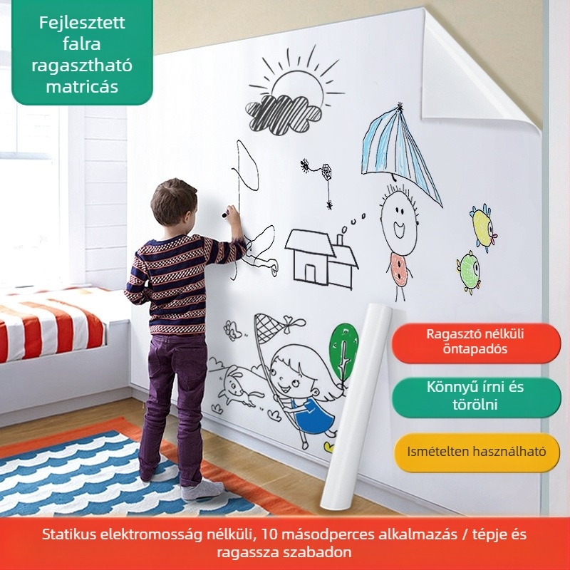 Kétoldalas fehér falitábla elválasztható elektrosztatikus tapadással, PP keret és PP panel (Specifikációk: 1)