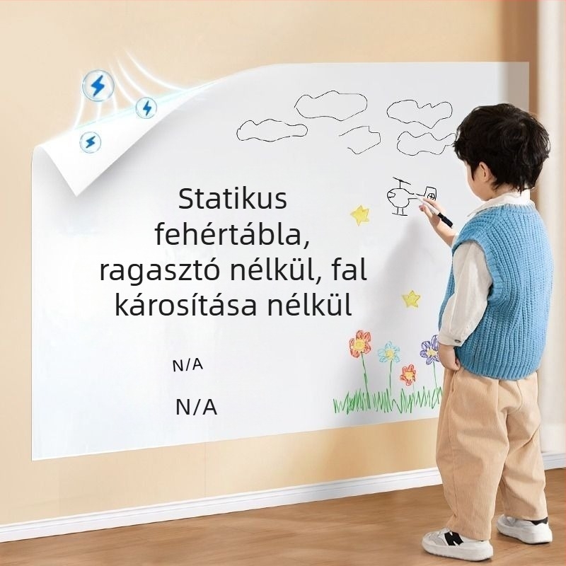 Kétoldalas fehér falitábla elválasztható elektrosztatikus tapadással, PP keret és PP panel (Specifikációk: 1)