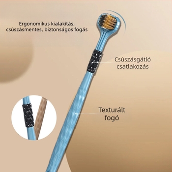 Love Teeth felnőtteknek szóló háromoldalas 3D fogkefe puha sörtékkel, manuális