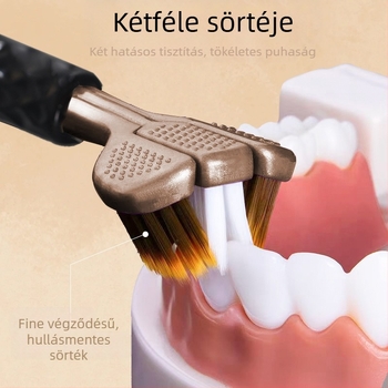 Love Teeth felnőtteknek szóló háromoldalas 3D fogkefe puha sörtékkel, manuális