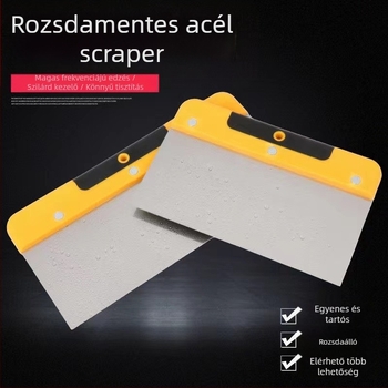 Rozsdamentes acél glettelő kés műanyag markolattal, széles körű felhasználáshoz