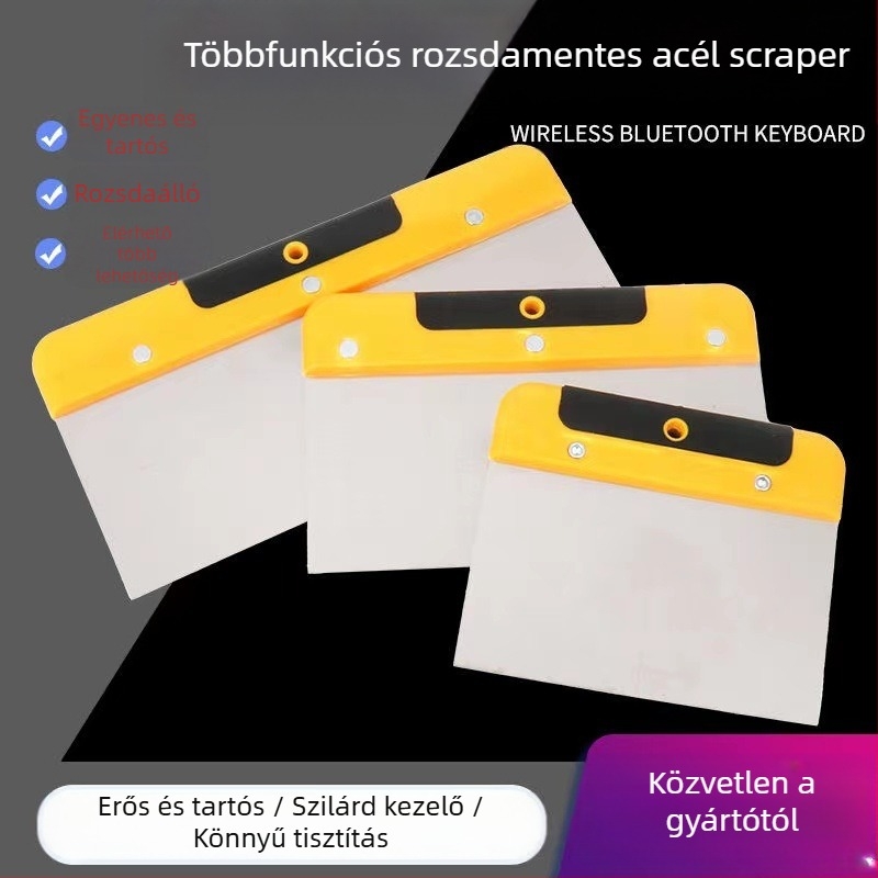 Rozsdamentes acél glettelő kés műanyag markolattal, széles körű felhasználáshoz