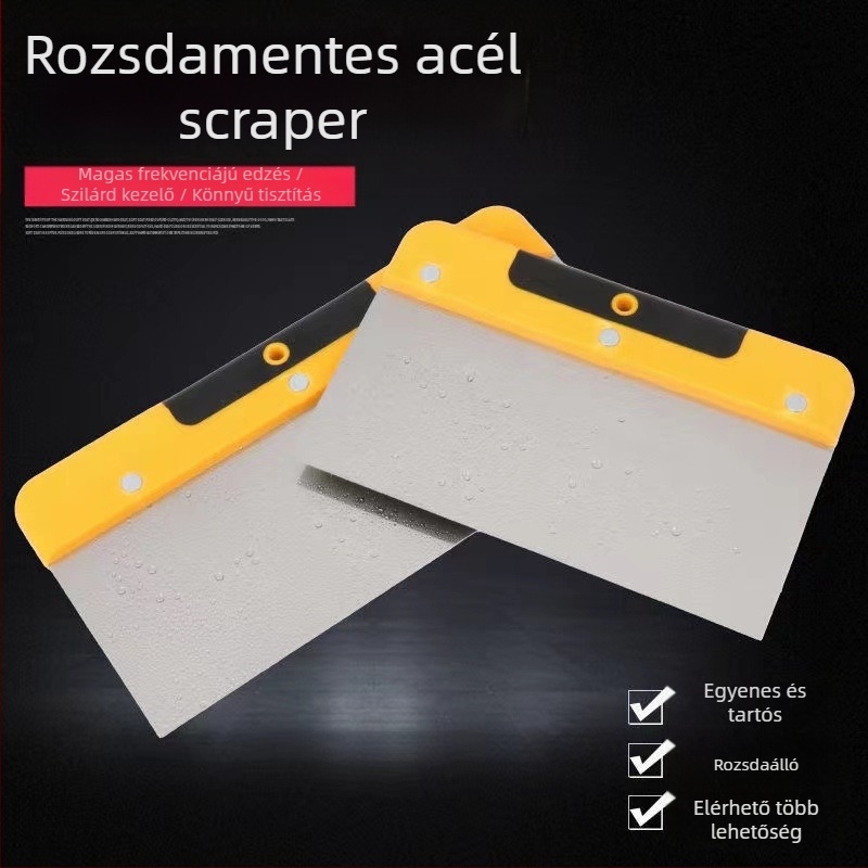 Rozsdamentes acél glettelő kés műanyag markolattal, széles körű felhasználáshoz