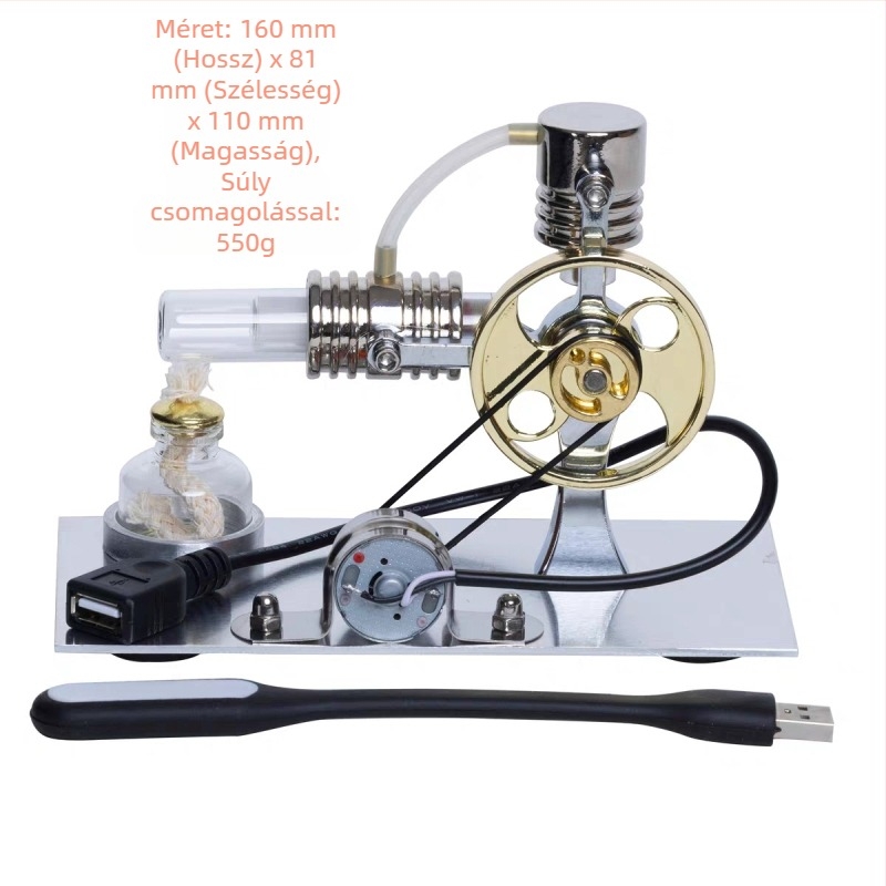 Stirling motor modell – oktatási tudományos játék, ötvözetből, 7–14 éveseknek