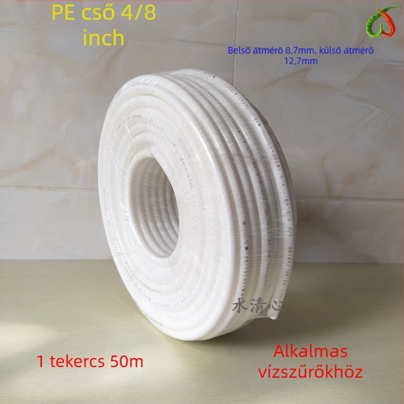 Vízpurifikáló készülék fordított ozmózissal; működési elv: fordított ozmózis; szűrőelemek: RO, aktív szén, PP gyapot; közvetlen ivásra alkalmas; anyag: műanyag