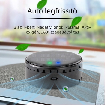 Autóba szerelhető szagtalanító légtisztító, kétmagos, USB táppal, 50 m3/h, csendes <36 dB, formaldehid eltávolítás