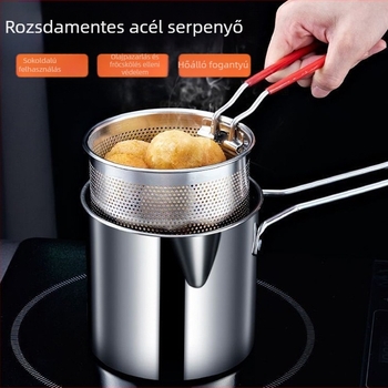 Rozsdamentes acélból készült multifunkcionális serpenyő szűrővel, energiatakarékos, modern dizájn