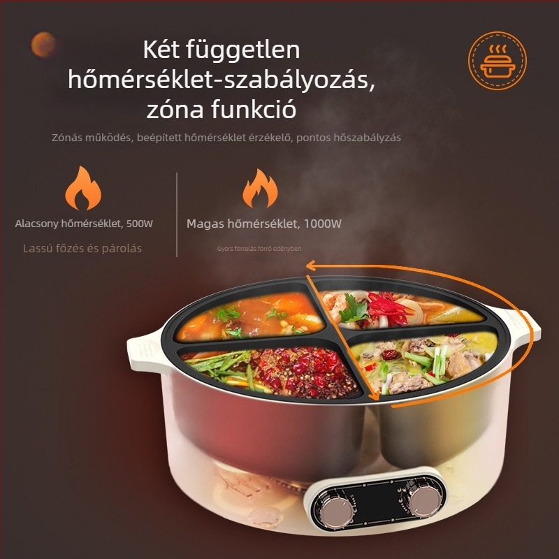 Cayga DYG-01 elektromos forrófazék – többfunkciós sütő/főzőedény, 1300W, 220V, 1L, alumíniumötvözet