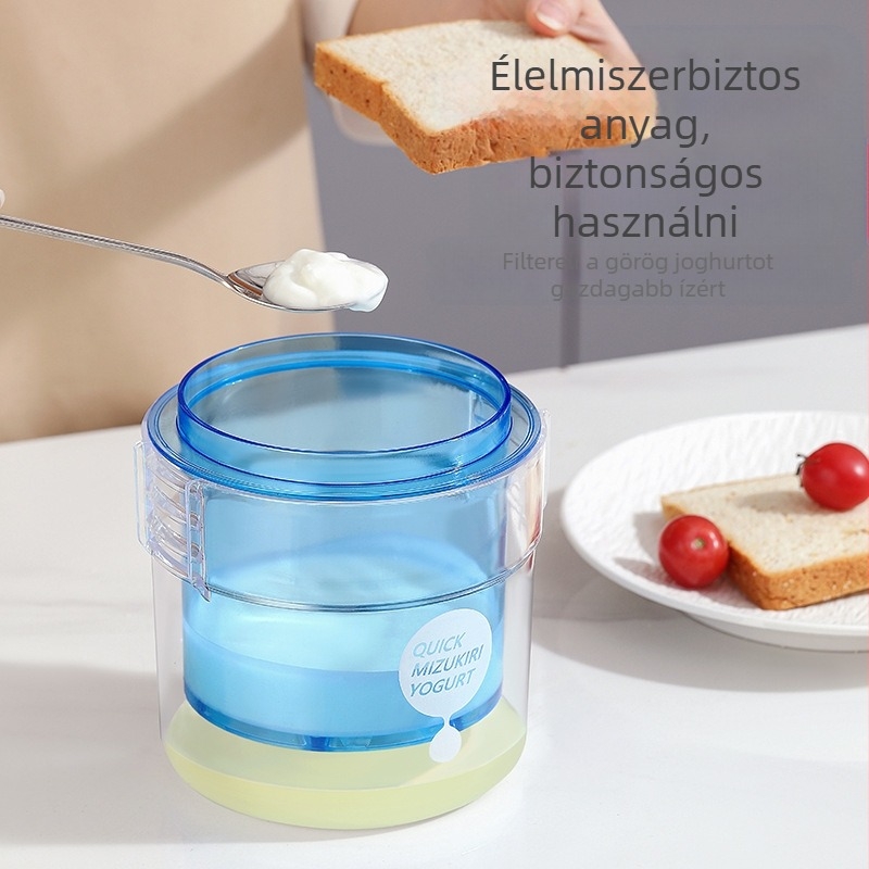 Háztartási joghurt-szűrő szeparátor – ABS+PP, lefolyó szűrő, elválasztja a joghurtot, szója tejet és savót; modern egyszerű dizájn