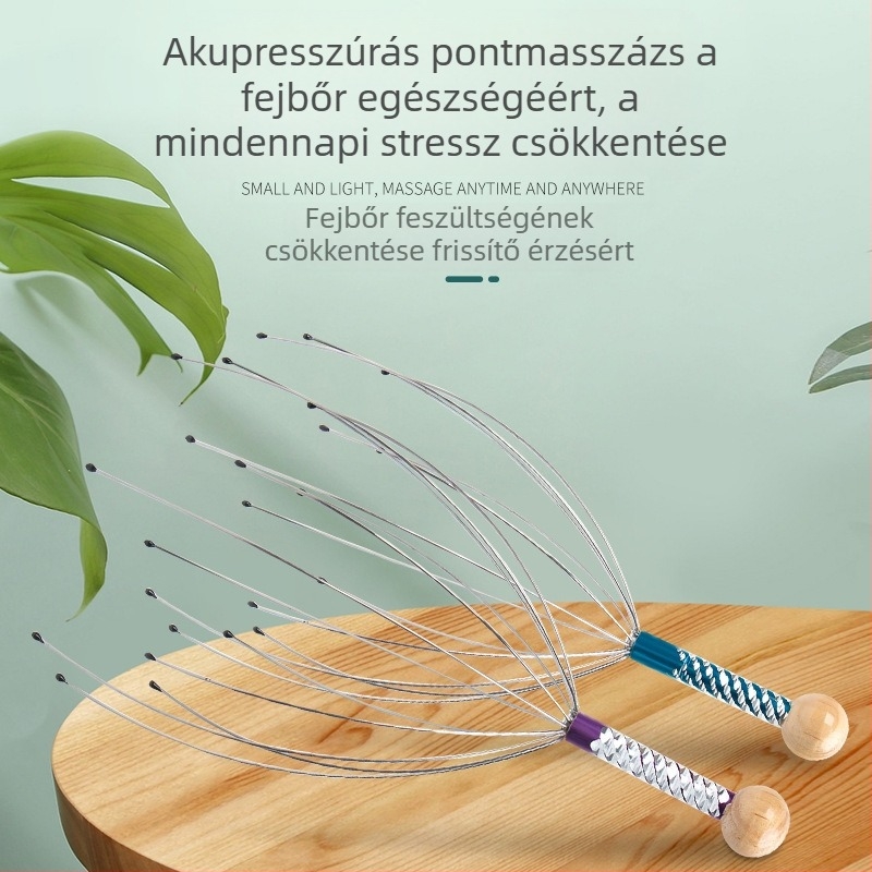 Fejmasszírozó karmás kivitelben – kézi működtetés, gyúró masszázs (Brand: Bian Xu, Model: 888)