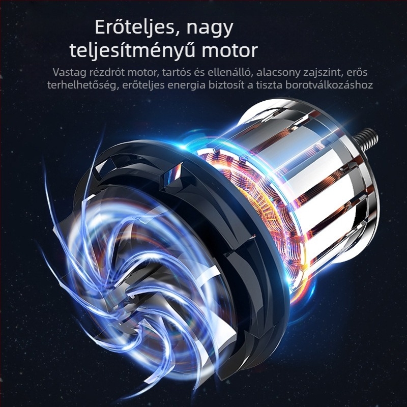 Elektromos borotva 3‑fejű forgó fejjel, brushless motor, LED kijelző, 30 perces üzemidő, maximális teljesítmény 3W