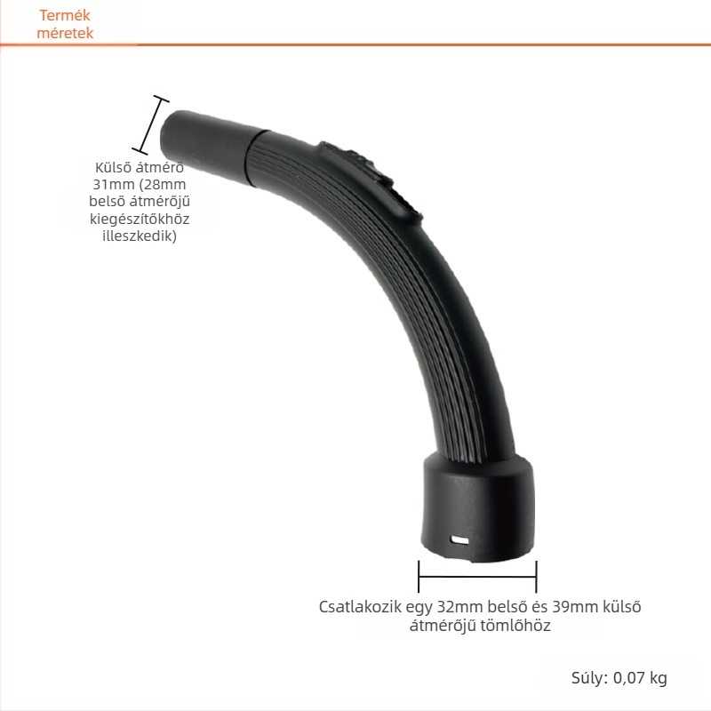 Geno porszívó-hozzávaló — tömlőfogantyú, modell Hand-held tube, műanyagból, porszívózáshoz, feszültség 111–240V