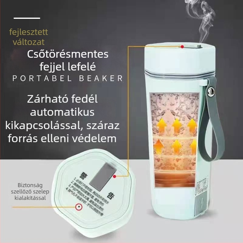 Elektromos ivócsésze, 350 ml, kettős feszültség 110V/220V, 300W, alapfűtés, belső 304 rozsdamentes acél