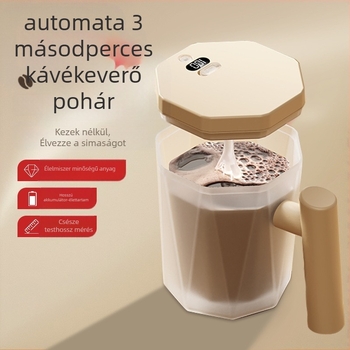 Elektromos automata keverő pohár kávéhoz, egygombos működés, élelmiszer-minőségű anyag, testreszabható logó, 167 g