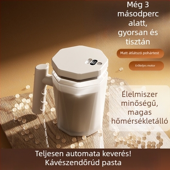 Elektromos automata keverő pohár kávéhoz, egygombos működés, élelmiszer-minőségű anyag, testreszabható logó, 167 g