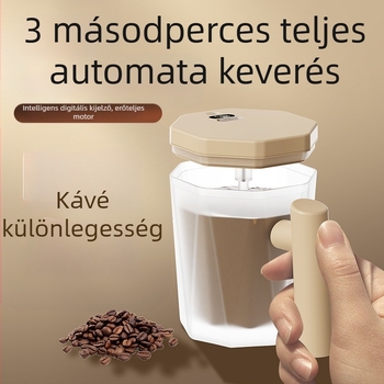 Elektromos automata keverő pohár kávéhoz, egygombos működés, élelmiszer-minőségű anyag, testreszabható logó, 167 g