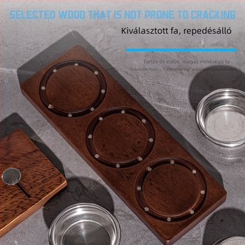 Tömörfa retro stílusú mágneses fali tárolólap kávéport poros tálakhoz