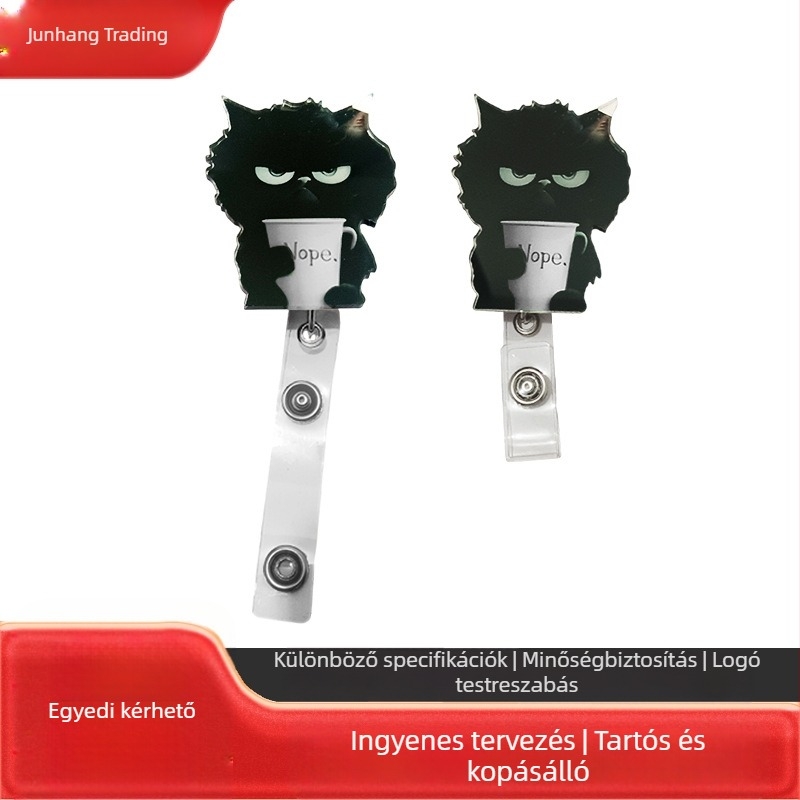 Akril medál karikatúra motívummal – nyomtatott kép, anyag: akril, forma: karikatúra, könnyen húzható csat